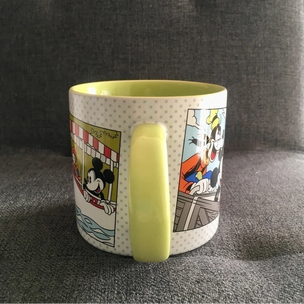 Disney Characters Mug White Lime Green 15 oz